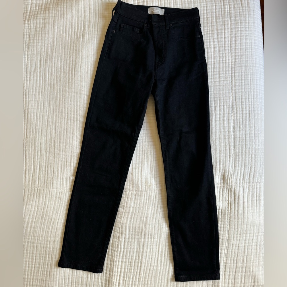 Everlane - The Authentic Stretch High-Rise Cigarette Jean; Size 27 in Black